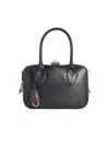 Golden Goose Life Black Sheepskin Bag And Gold Details In Black