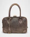 Golden Goose Vita Faded Leather Shoulder Bag In Brown