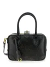 Golden Goose Life Black Sheepskin Bag And Gold Details In Black