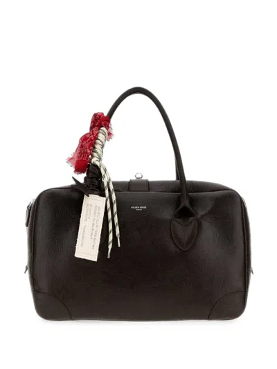 Golden Goose Medium Vita Bag In Mahogany Leather With Charms And Silver Details In Brown