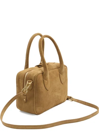 Golden Goose "vita" Suede Leather Tote Bag In Brown