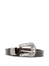 Golden Goose Brown Vita Embellished Buckle Belt