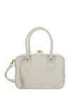 Golden Goose 'vita' White Handbag With Laminated Logo In Grained Leather Woman In White