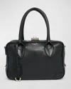 Golden Goose Life Black Sheepskin Bag And Gold Details In Black