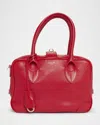 Golden Goose Vita Zip Goat Leather Top-handle Bag In Lipstick Red