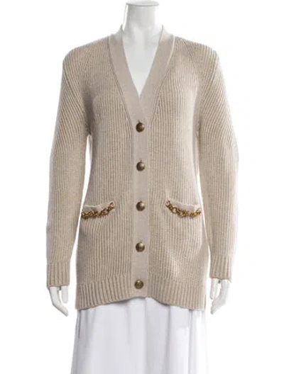 Pre-owned Golden Goose V-neck Sweater In Brown/gold