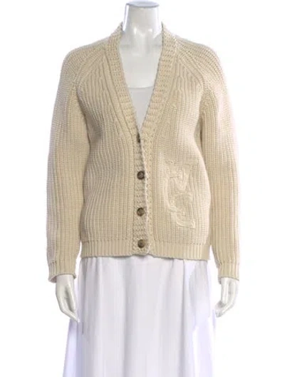 Pre-owned Golden Goose V-neck Sweater In Neutral