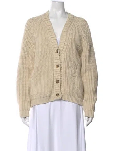 Pre-owned Golden Goose V-neck Sweater In Neutral