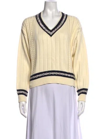 Pre-owned Golden Goose V-neck Sweater In Neutrals