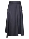 Golden Goose Voluminous Midi Skirt With Circular Silhouette In Black