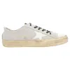 Golden Goose Vstar Bicolor Distressed Leather Sneakers In White