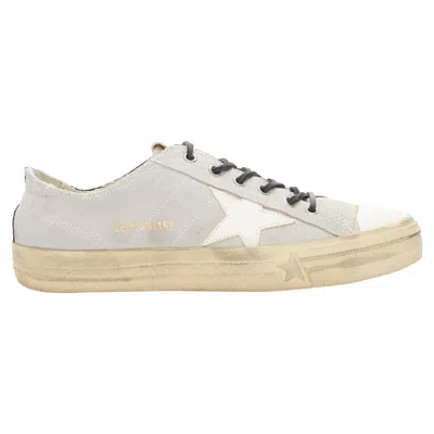 Golden Goose Vstar Bicolor Distressed Leather Sneakers In White