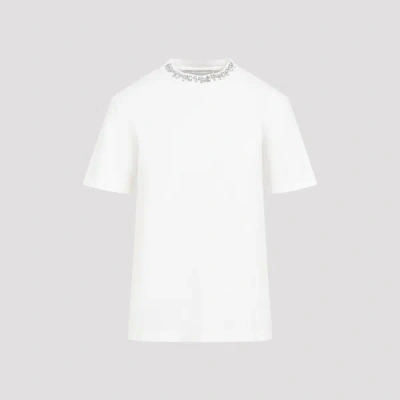 Golden Goose Deluxe Brand Women Cotton T-shirt With Rhinestones In White
