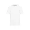 Golden Goose White Crewneck T-shirt With Rhinestone Embellishments On The Collar And Logo Detail On The Rear In White