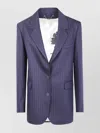 Golden Goose "journey W`s" Single Breast Over Jacket Pinstripe Clothing In Purple
