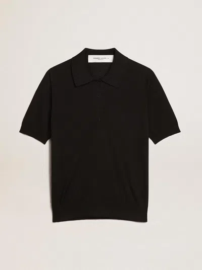 Golden Goose W's Polo Knit Short Sleeves In Black