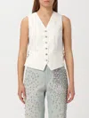 Golden Goose V-neck Twill Waistcoat In White