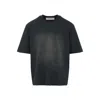 Golden Goose Washed Black Embroidered Logo T-shirt In Black