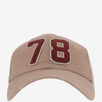 Golden Goose Washed Canvas 78 Patch Baseball Cap In Brown