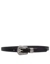 Golden Goose Deluxe Brand Black Vintage Effect Washed Leather Belt In Black
