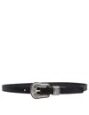 Golden Goose Deluxe Brand Black Vintage Effect Washed Leather Belt In Black
