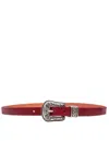 Golden Goose Deluxe Brand Cherry Vintage-effect Washed Leather Belt In Cherry