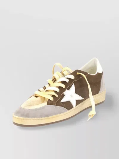 Golden Goose Washed Suede Sneakers Featuring Contrast Sole In Cream