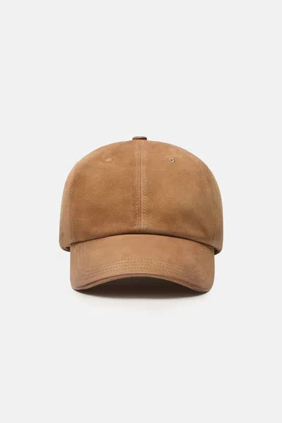 Golden Goose Waxed Suede Journey Baseball Cap In Brown