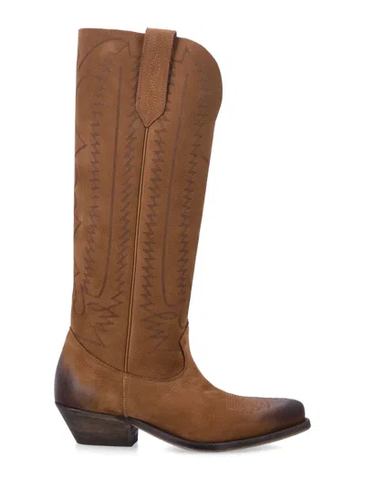 Golden Goose Western Leather Knee-high Boots In Brown