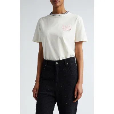 Golden Goose Whipstitch Logo Embroidered Cotton Blend T-shirt In White