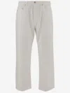Golden Goose Wide Leg Cotton Denim Jeans In White