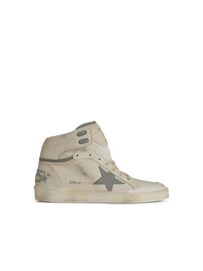 GOLDEN GOOSE GOLDEN GOOSE 'SKY STAR' WHITE LEAR SNEAKERS