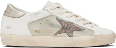 Golden Goose White & Beige Super-star Sneakers In 12174 White/light Br