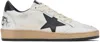 Golden Goose Women's Ball Star Sneakers In White Nappa Leather With Black Leather Star And Heel Tab In 10283 White/black