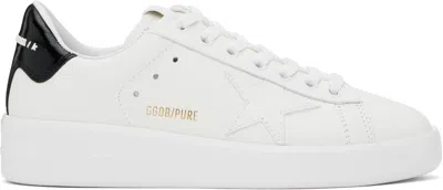 GOLDEN GOOSE WHITE & BLACK PURESTAR SNEAKERS
