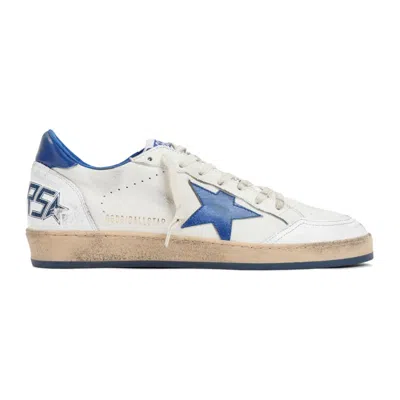 GOLDEN GOOSE WHITE AND BLUE BALL STAR SNEAKERS