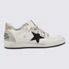 Golden Goose Ballstar Leather Upper And Toe Glitter Star And Heel Suede Spur Shoes