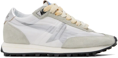 Golden Goose White & Gray Marathon Sneakers In White/grey/silver 60