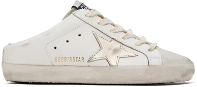 Golden Goose White & Gray Super-star Sabots Sneakers In 11702 Optic White/p
