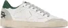 Golden Goose White Cow Leather Vamp Sneakers With Unique Used And Dirty Effect In White/ice/green