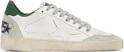GOLDEN GOOSE WHITE & GREEN BALL STAR SNEAKERS