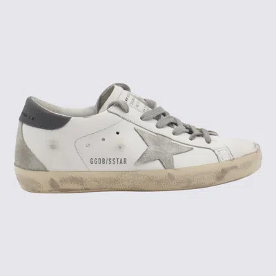 Golden Goose White And Grey Leather Super-star Sneakers In Multi