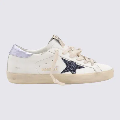 Golden Goose White And Lilac Leather Super Star Sneakers