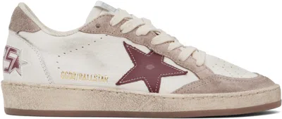 GOLDEN GOOSE WHITE & PINK BALL STAR SNEAKERS