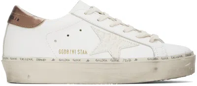 Golden Goose White & Rose Gold Hi Star Classic Sneakers In White/butter/bronze