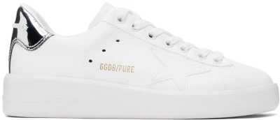 Golden Goose White & Silver Bio-based Purestar Sneakers In 80185 White/silver