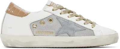 Golden Goose White & Silver Super-star Sneakers In 11498 White/light Bl