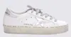 Golden Goose White And Silver-tone Leather Hi Star Sneakers In White