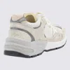 GOLDEN GOOSE WHITE AND SILVER TONE LEATHER TRAINERS