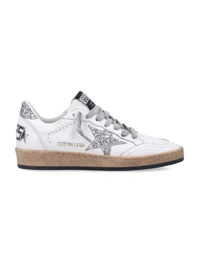 Golden Goose White Ball Star Leather Sneakers In Black